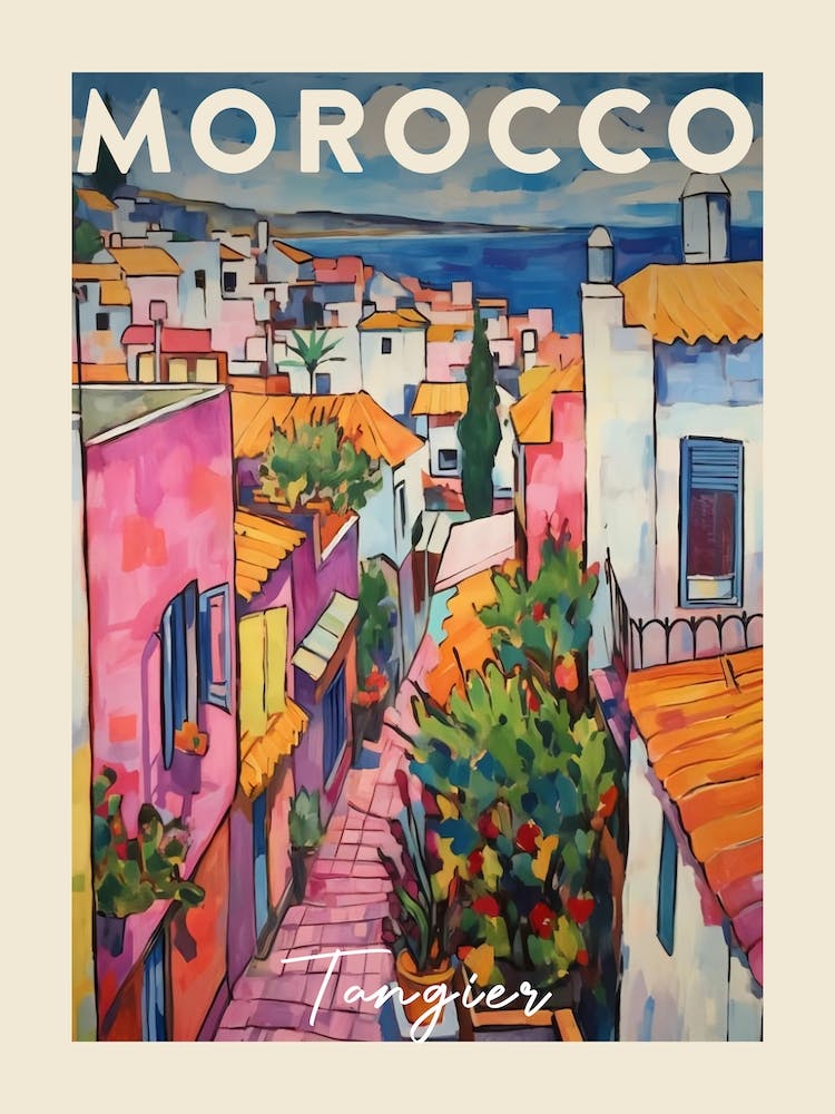 Tangier Morocco 6 Fauvist Painting Travel Poster