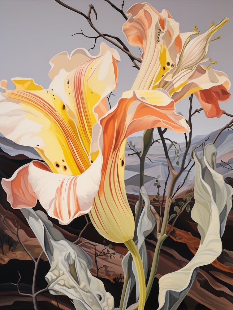 Gloriosa Lily 1 Flower Painting