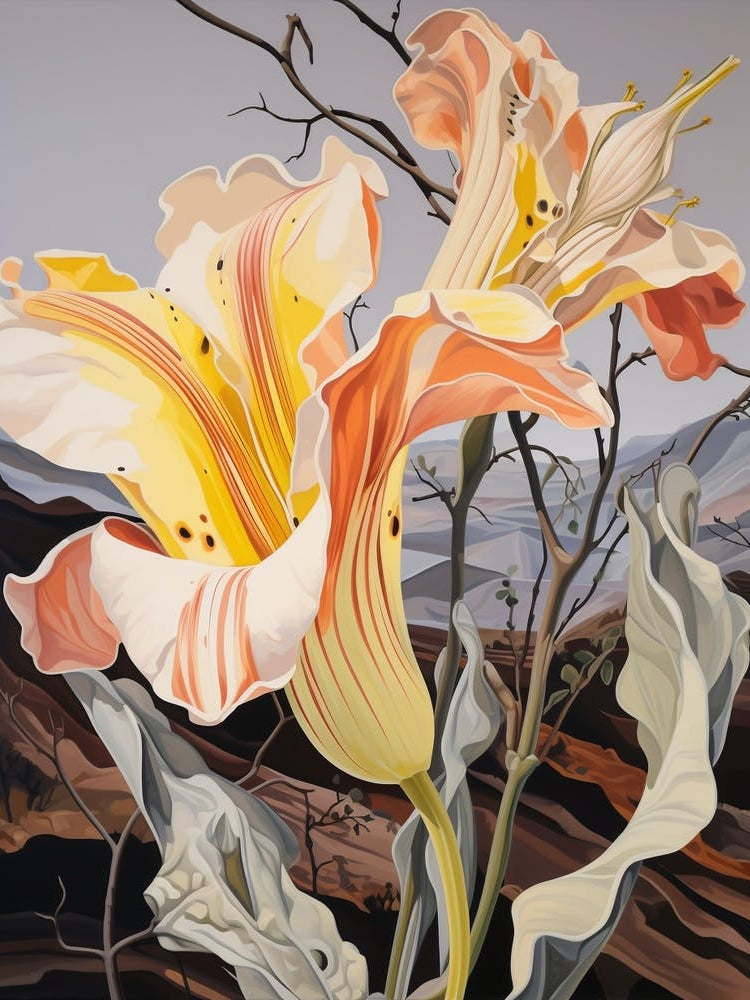 Gloriosa Lily 1 Flower Painting