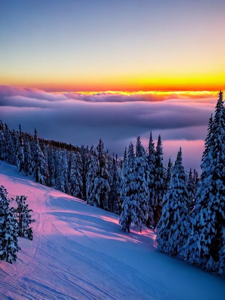 Mount Buller, Australia Sunrise Skiing Poster