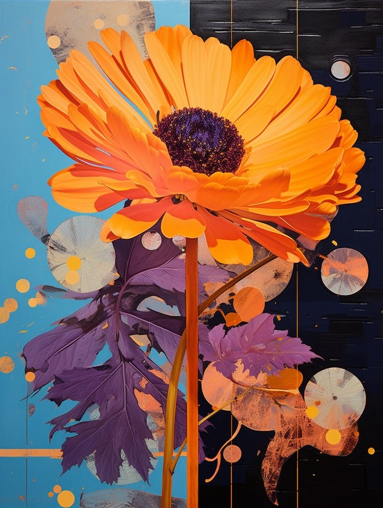 Surreal Florals Calendula 4 Flower Painting