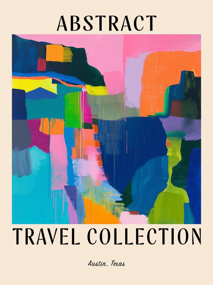 Abstract Travel Collection Poster Austin Texas 1