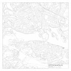 Stockholm Sweden city map black on white blueprint design