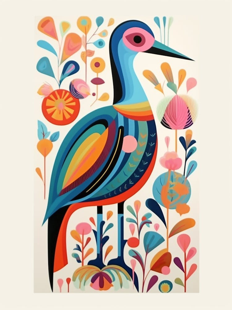 Colourful Scandi Bird Duck 2