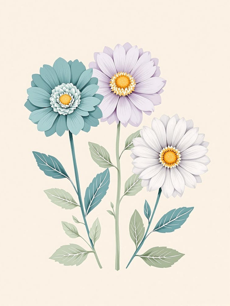Tranquil Garden Flowers in a Soft Color Palette