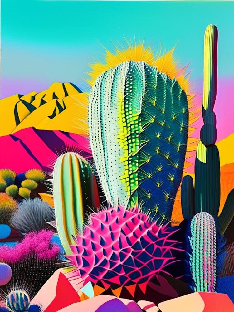 Mammillaria Cactus Modern Abstract Pop