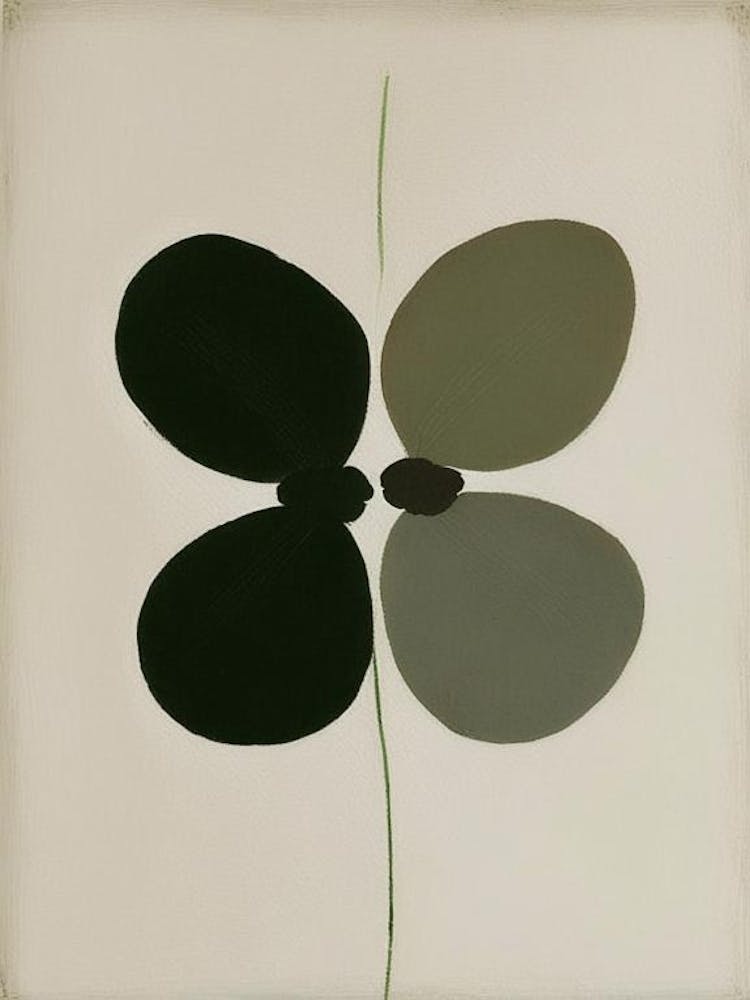 Four Leaf Clover 1, Symbol Abstract Painting