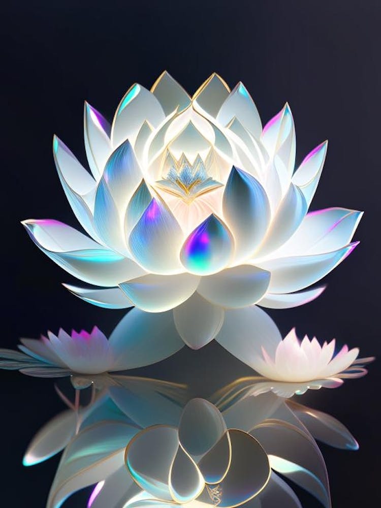 Weißer Lotus Holografisch 2