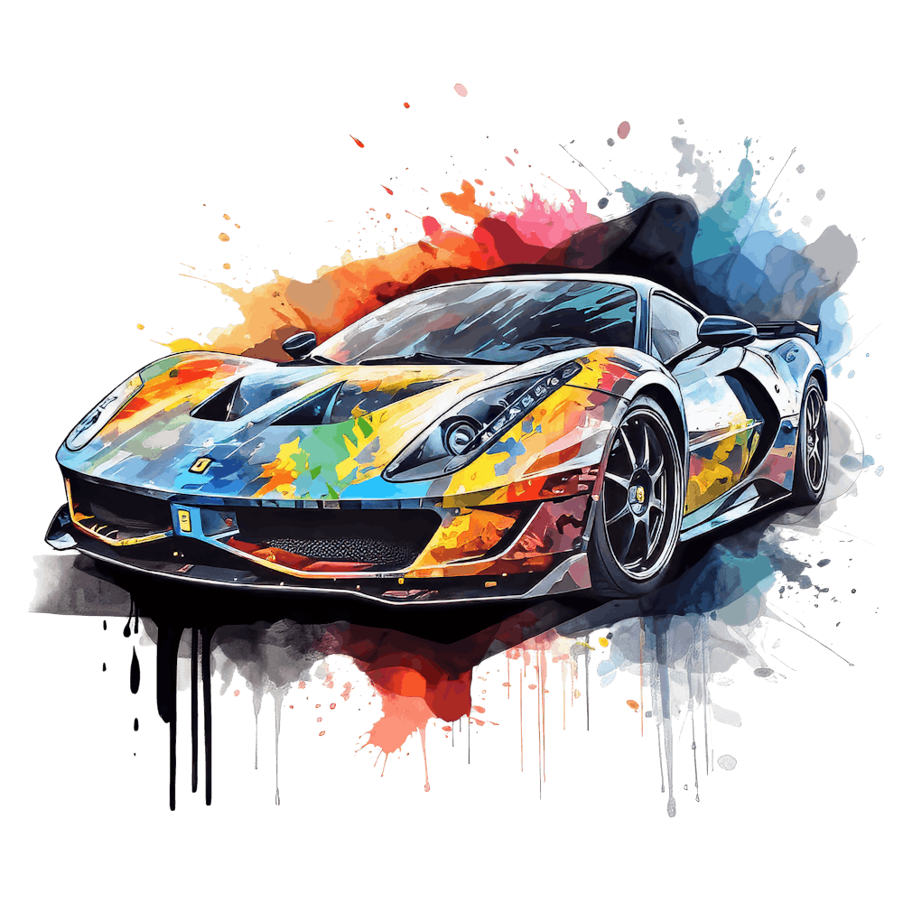 Watercolor Sleek Supercars 13