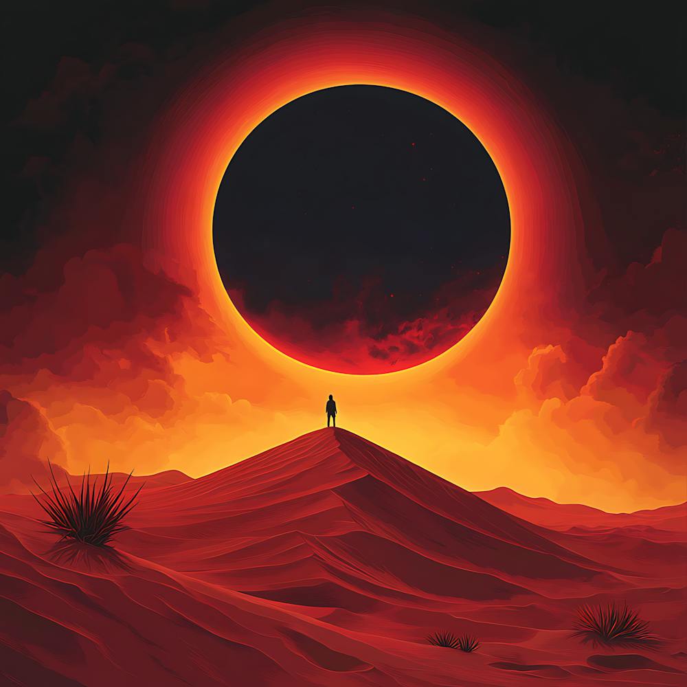 Sun Rising Over The Desert