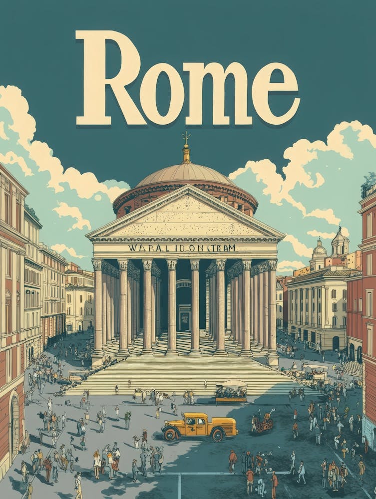 Aihrgdesign A Retro Travel Poster For Rome 3