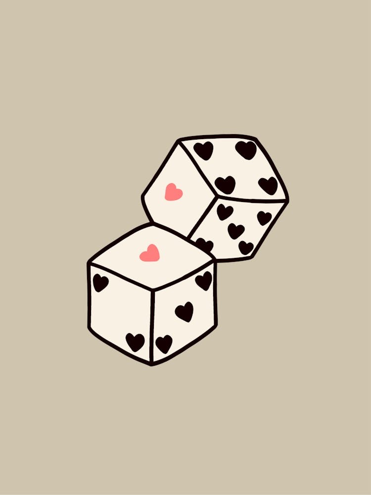 Heart Dice Beige