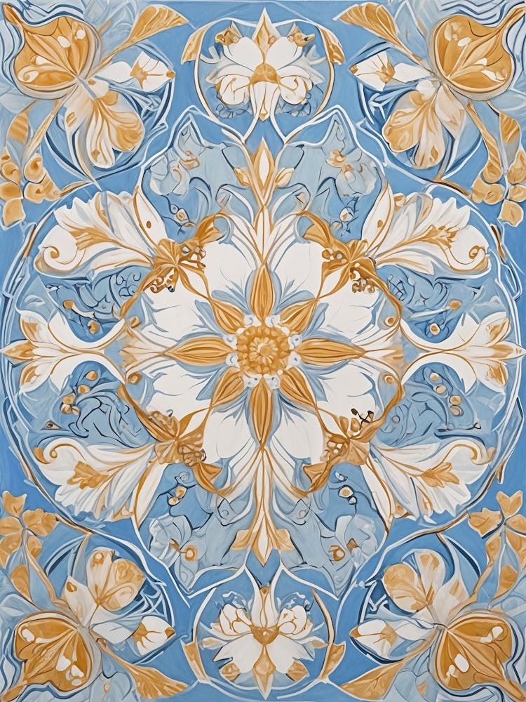 Blue And Gold Kaleidoscope