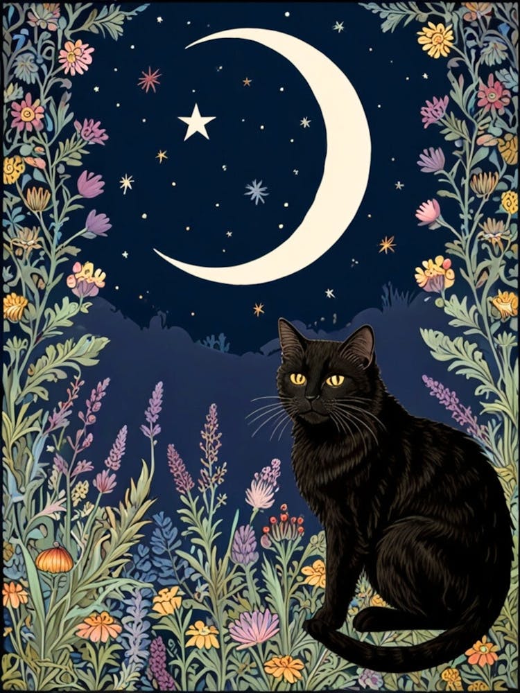 William Morris Black Cat In The Moonlight 11