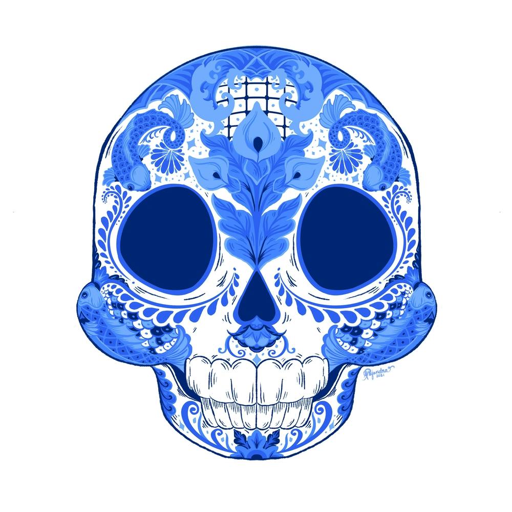 Wild Waves Skull Square