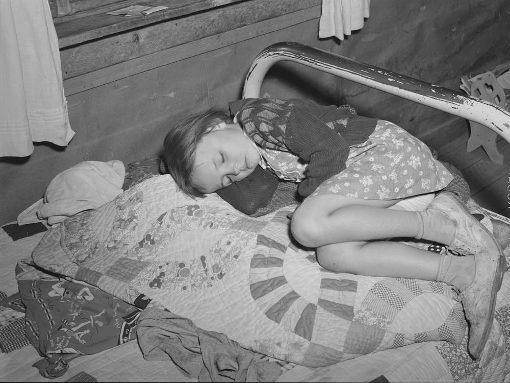 Josie Caudill Asleep At Forty Two Party, Pie Town, New Mexico By Russell Lee