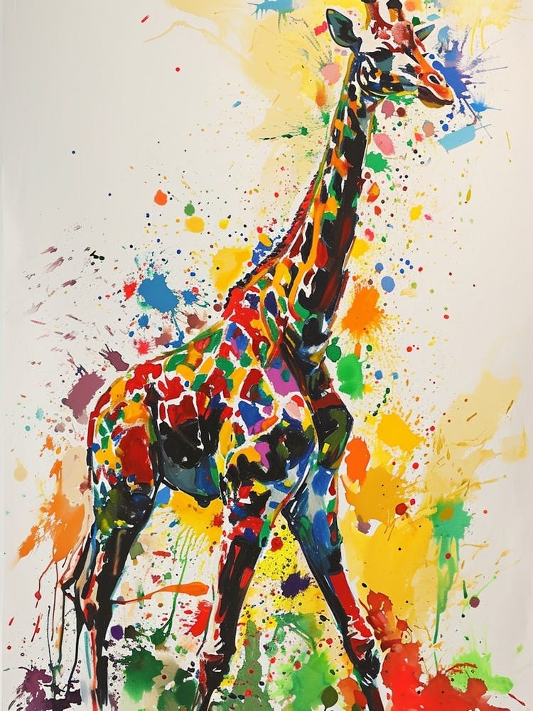 Watercolour Inspired Giraffe 1