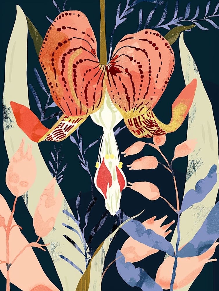 Colourful Flower Illustration Bleeding Heart 6