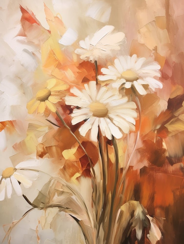 Fall Flower Painting Oxeye Daisy 2