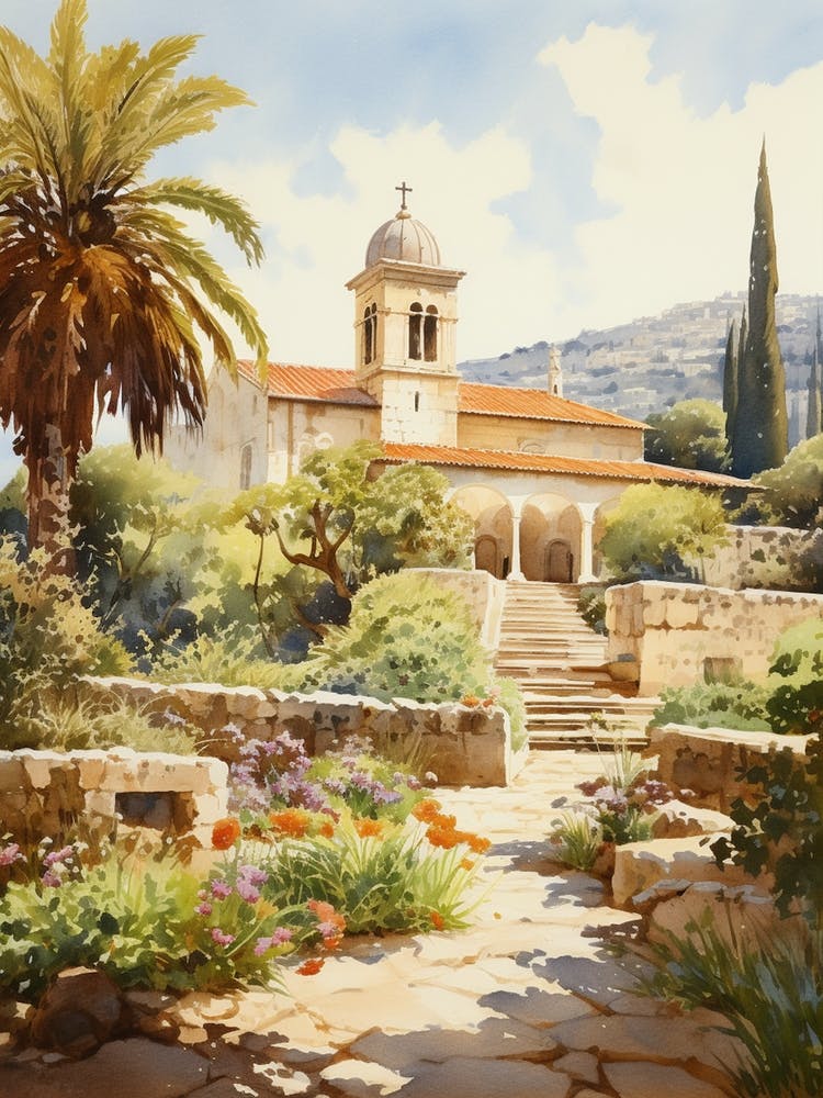 Dubrovnik Arboretum Croatia Aquarell 3