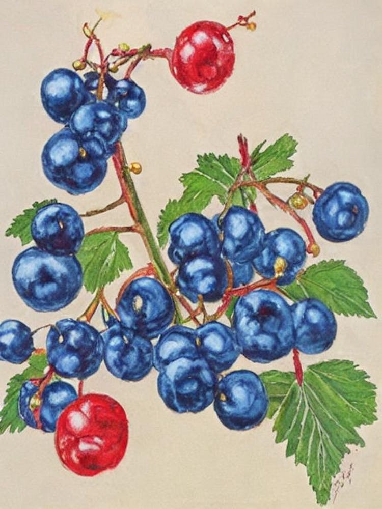 Redcurrant Vintage Sketch Fruit