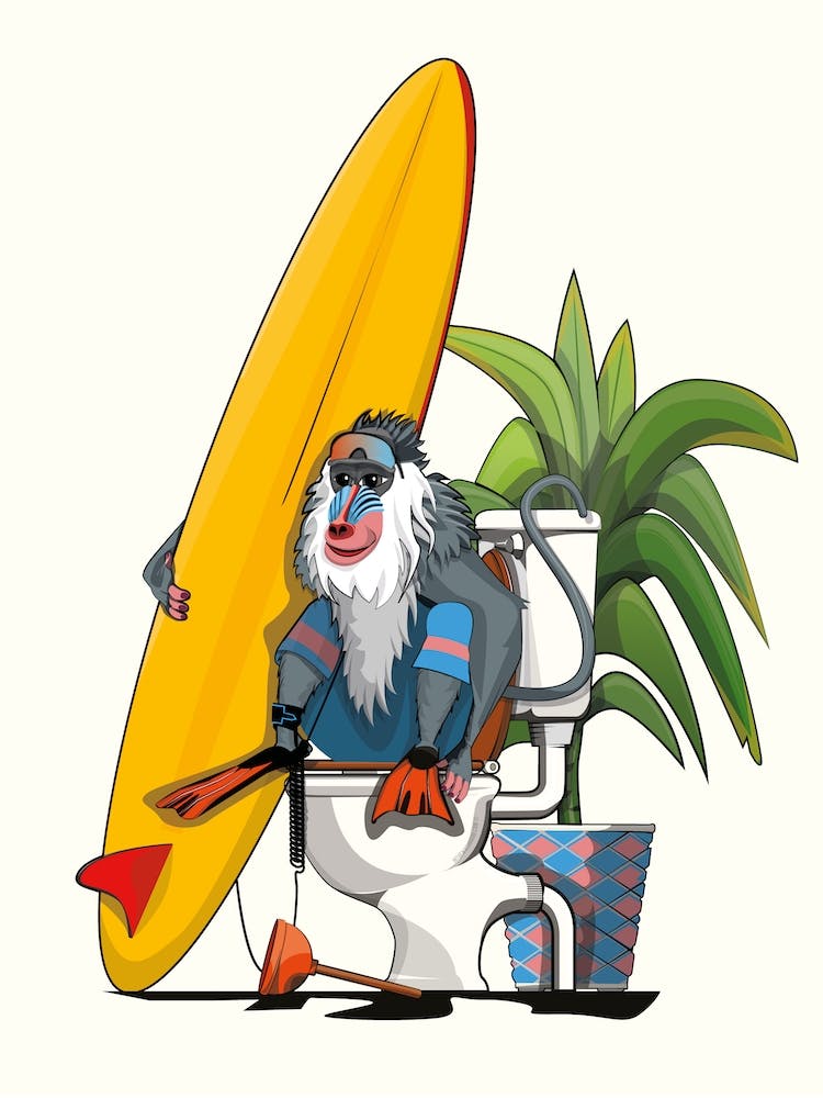 Baboon On The Toilet