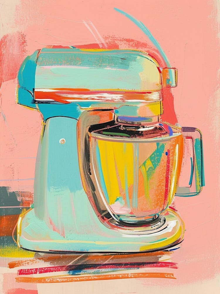 Retro Kitchen Blender Kitsch Painting