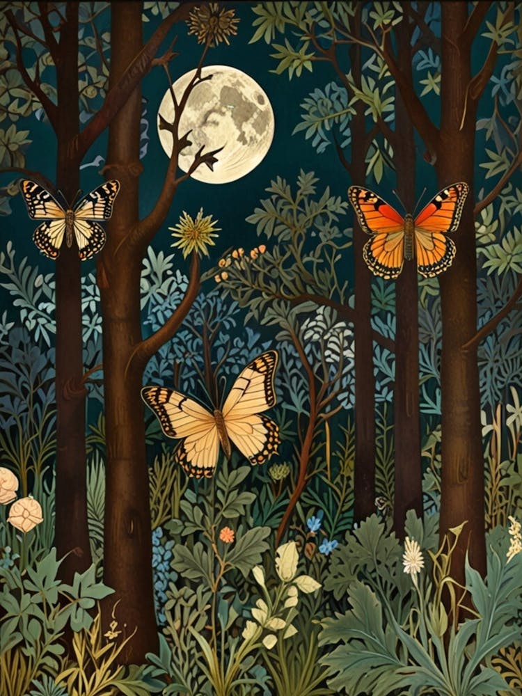 Moonlight In The Forest William Morris 3