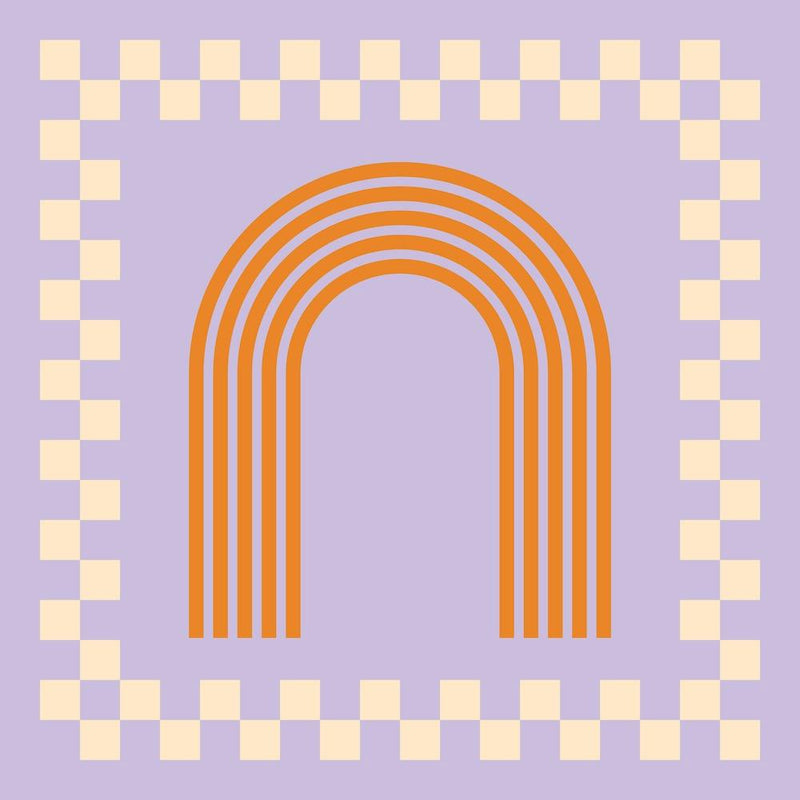 Chess Rainbow Orange And Lilac Square
