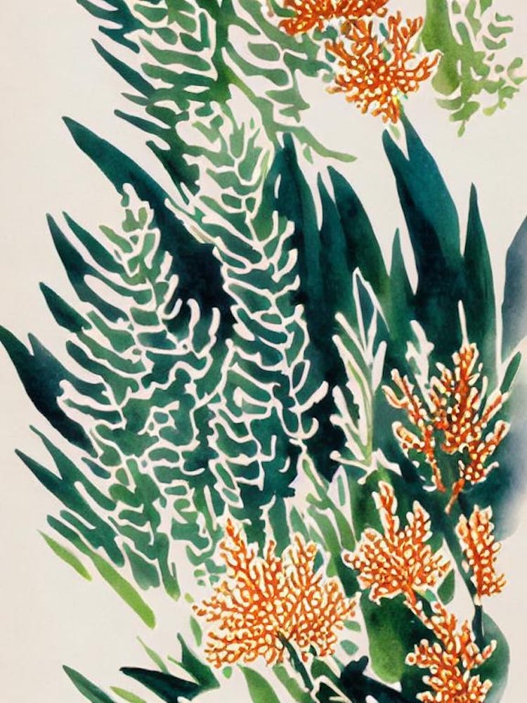 Acropora Granulosa Vintage Graphic Watercolour