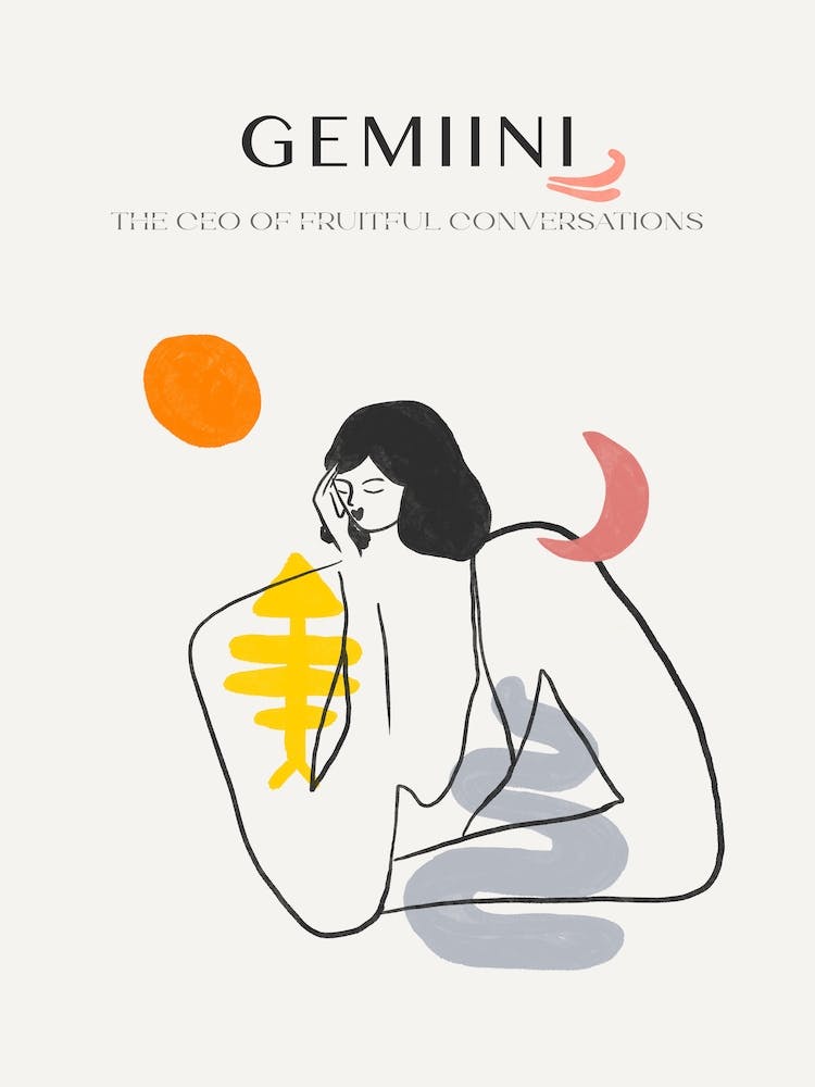 Gemini Zodiac Sign One Line