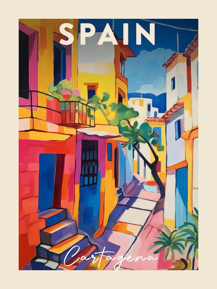 Cartagena Spain 1 Fauvist Painting  Travel Poster
