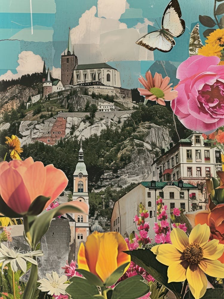 Sweden   Floral Retro Collage Style 1