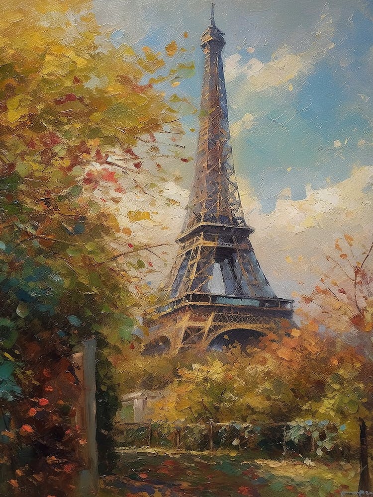 Eiffel Tower Paris France Pissarro Style 26