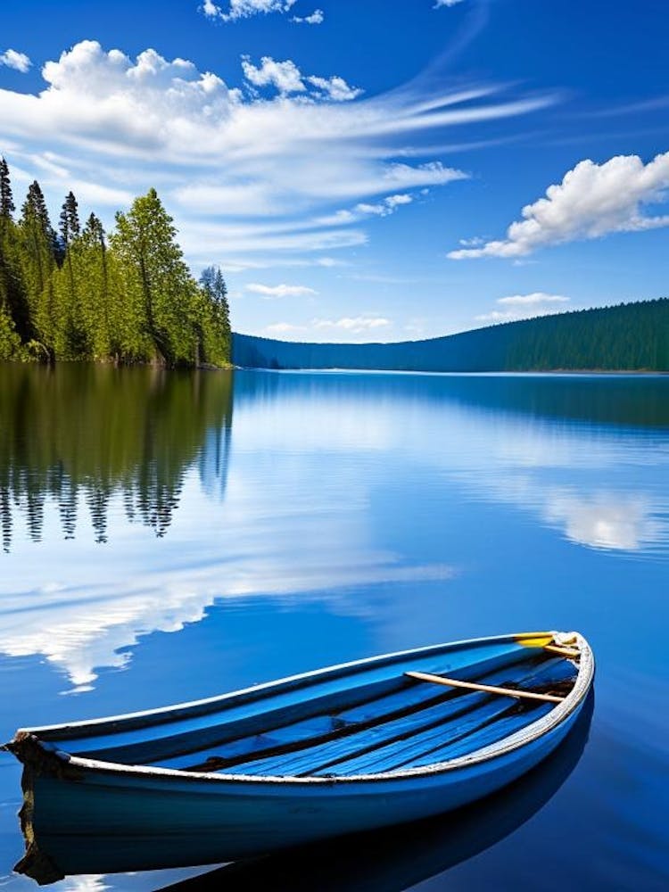 Canoe On Lake Water Waterscape Photography 1