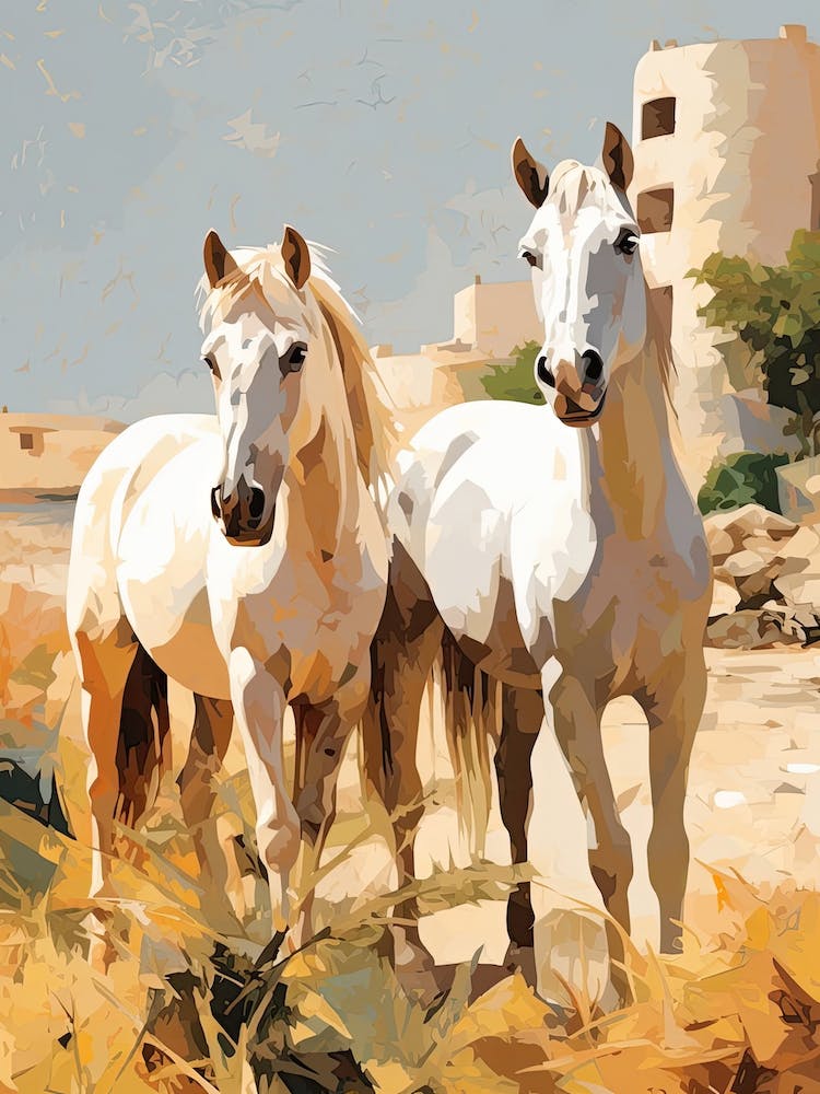 Horses Painting In Rajasthan, India 1