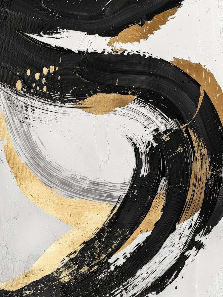 Abstract Black And Gold Canvas Print 14