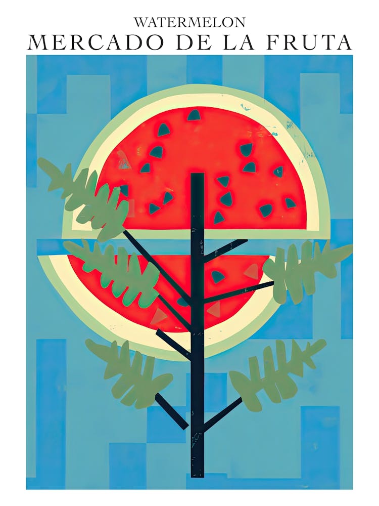 Mercado De La Fruta Watermelon Illustration 4 Poster
