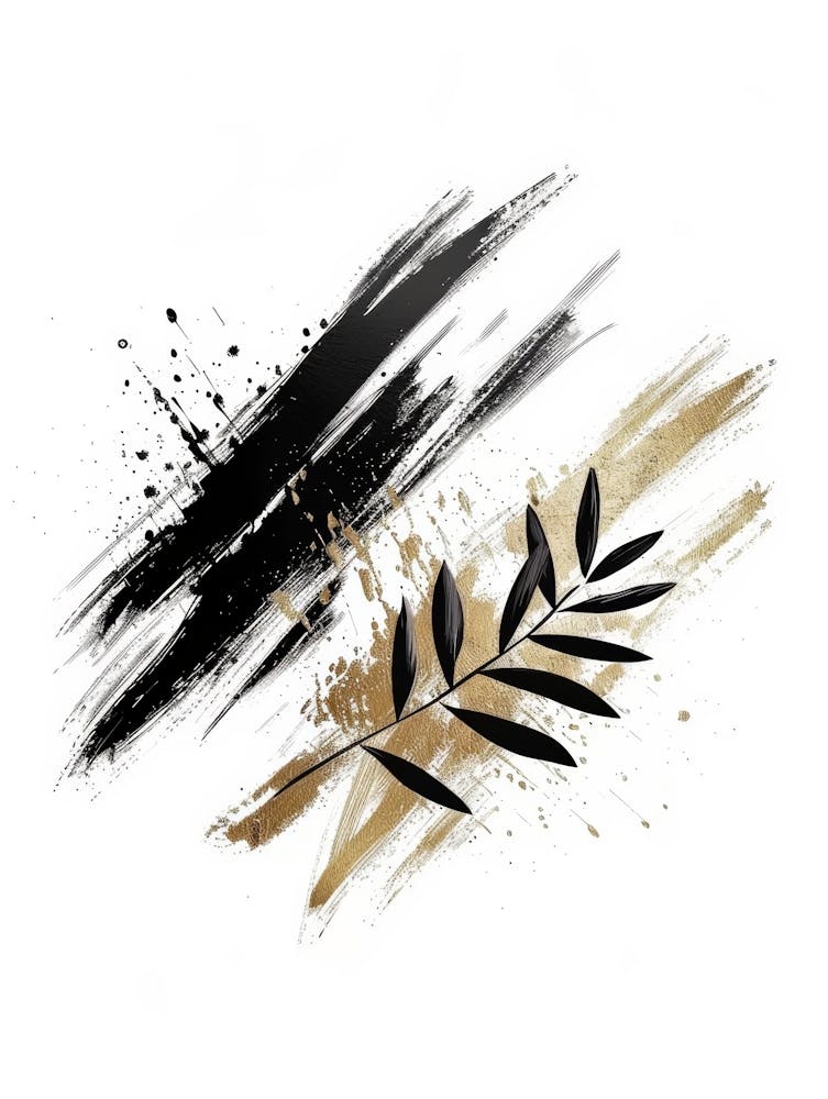 Black And Gold Brush Strokes 4
