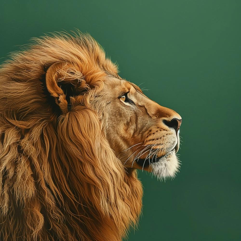 Animal Lion Dans La Chambre Verte Carré