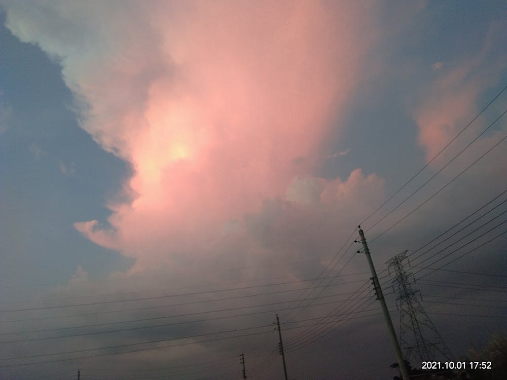 Fluffy clouds over the earth crust