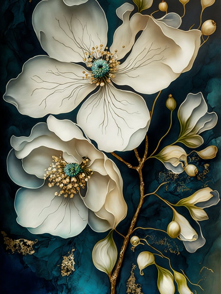 White Flowers Canvas