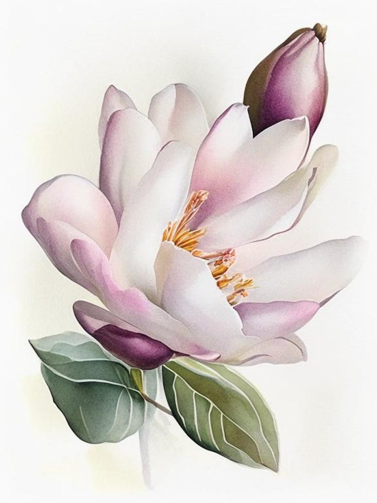 Magnolia Wildflower Watercolour