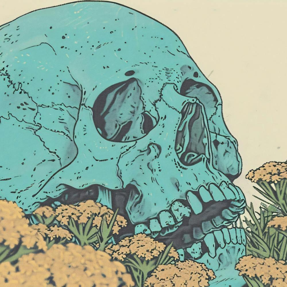 Blue Skull Background Rosicrucian 3