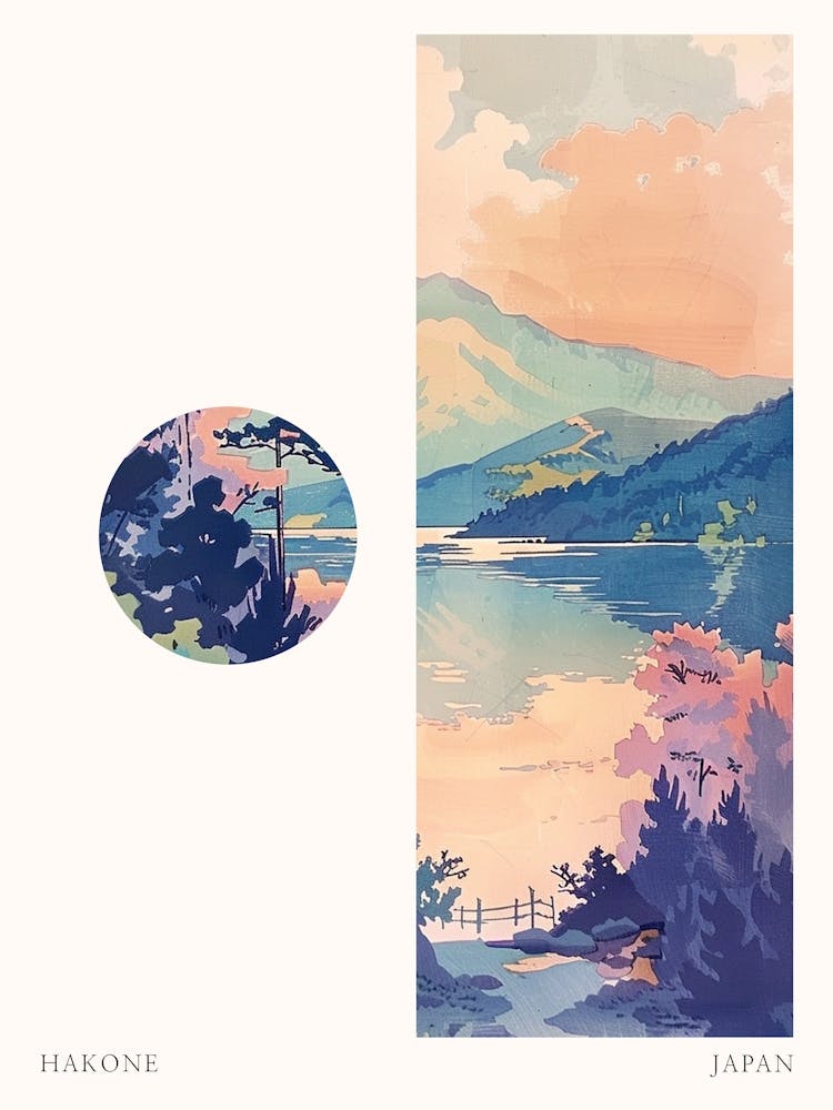 Hakone Japan 3 Cut Out Travel Poster
