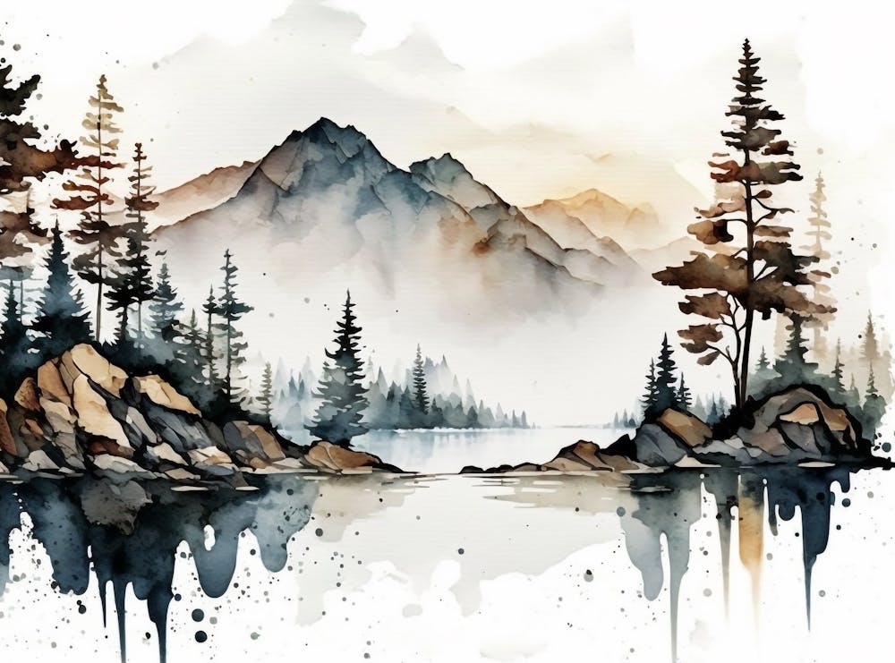 Misty Morning Lake Acrylic