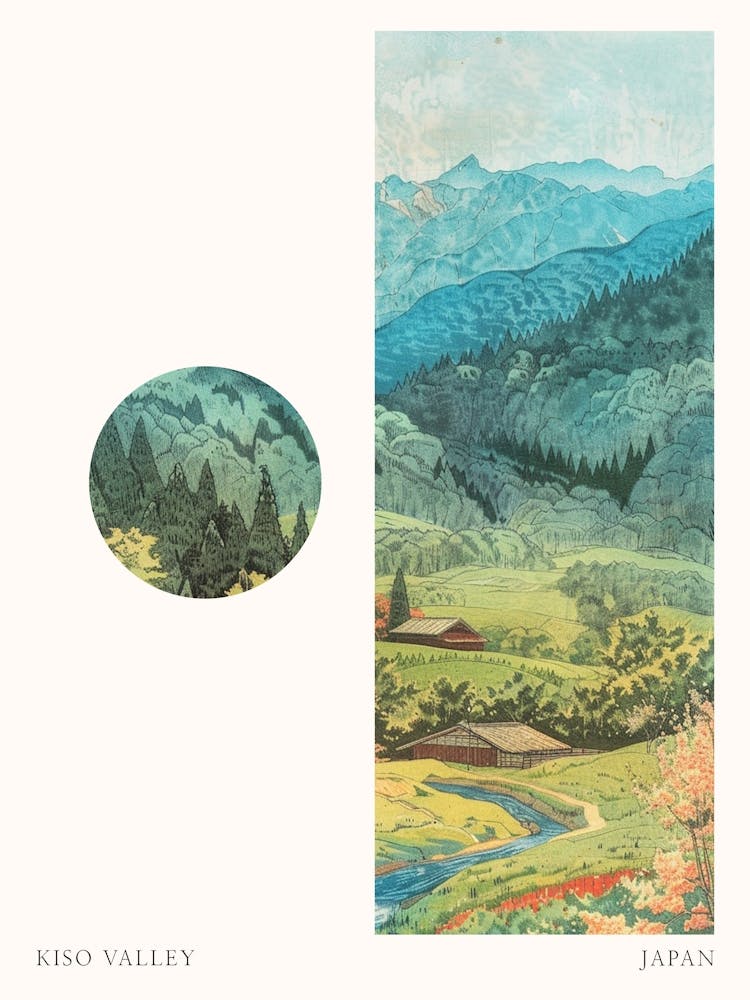 Kiso Valley Japan 1 Cut Out Travel Poster Art Print by Japan Journey – Fy!