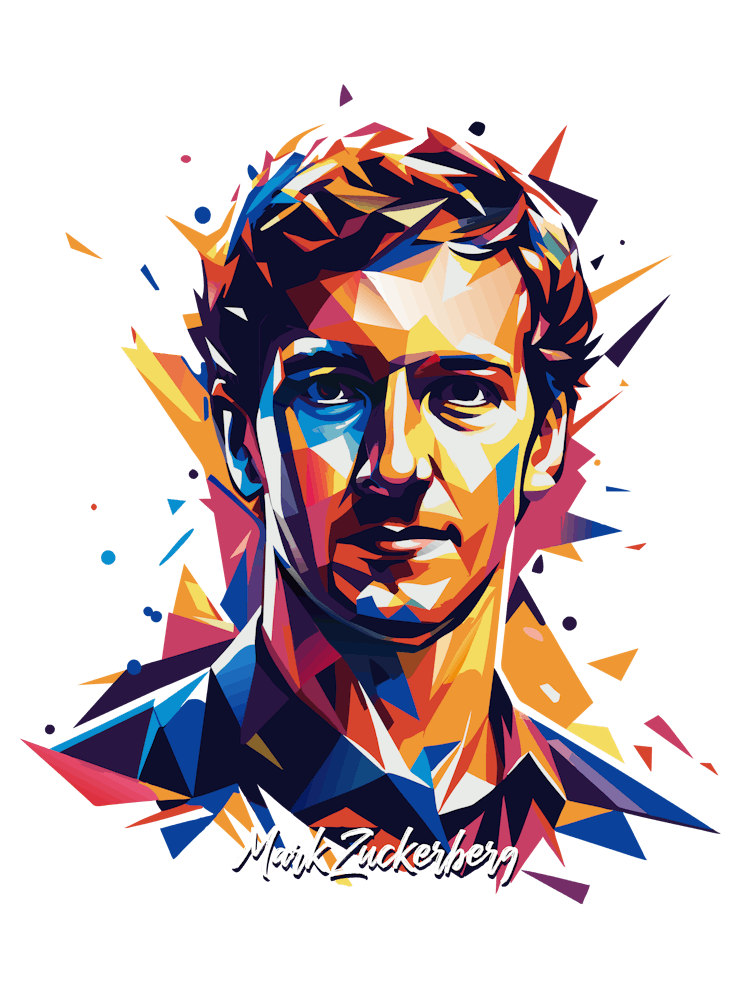 Mark Zuckerberg 01 Portrait WPAP Pop Art