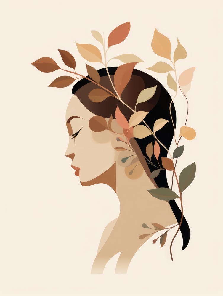Portrait Of A Woman With Leaves 1