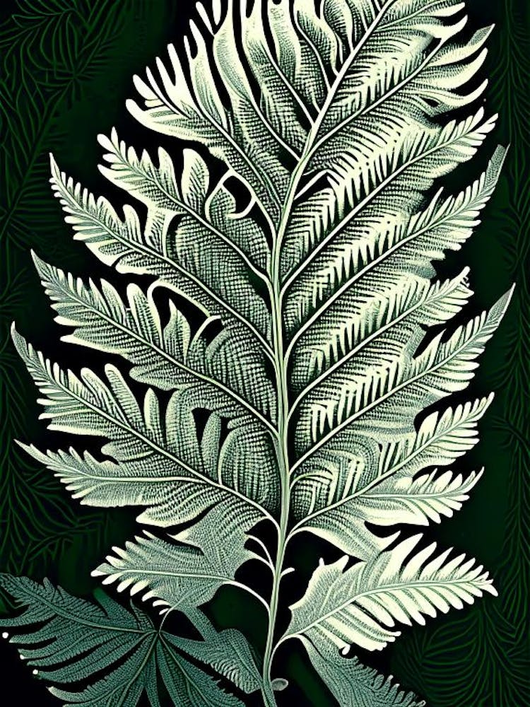 Silver Cloak Fern 1 Vintage Botanical Poster